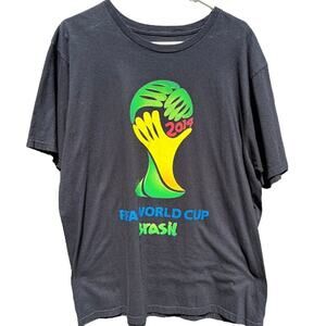 2014 FIFA soccer world cup Brazil black Adidas t-shirt Size XL